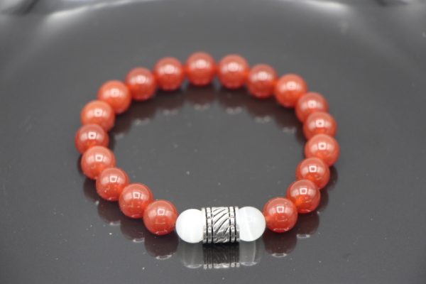 Carnelian and Cat's Eye stretch bracelet