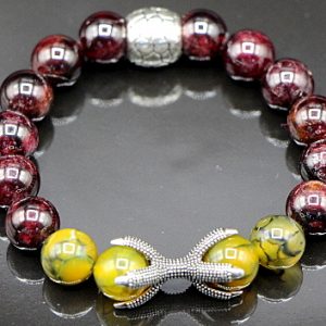 Dragon's Vein Agate and Garnet bracelet